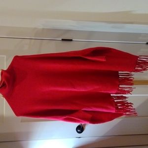 Hit pink Turtleneck poncho